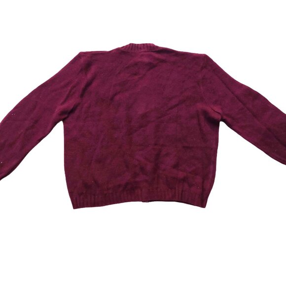 Vintage 1940s-1950s Burgundy/Purple Knit Cardigan Sweater - Picture 8 of 10